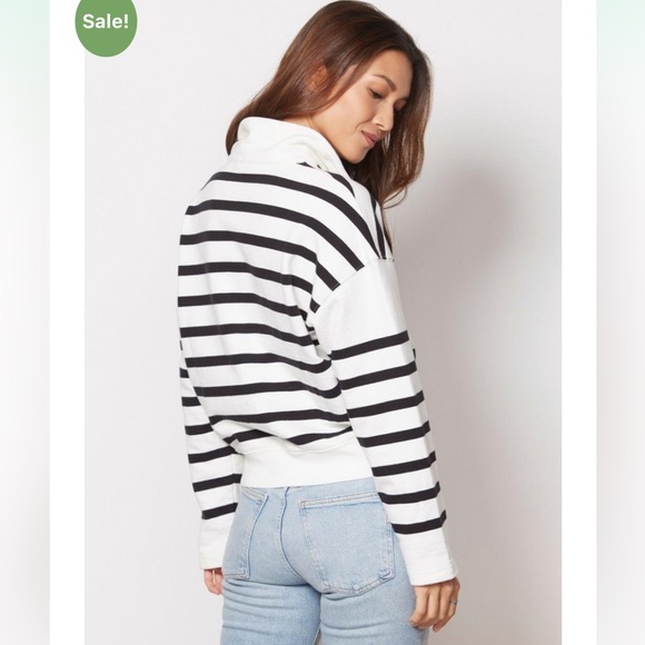 FRAME striped half-up pullover - Picture 3 of 8